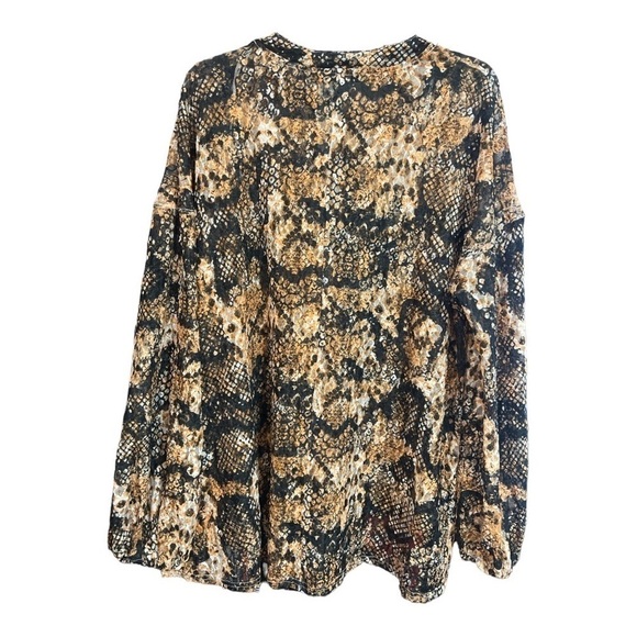Free People Out for the Night Top in Snakeskin Combo Size Small NEW GH1 - Picture 3 of 4